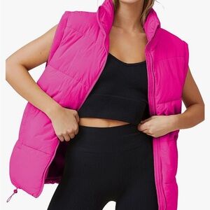 Hot Pink Over Sized Puffer Vest